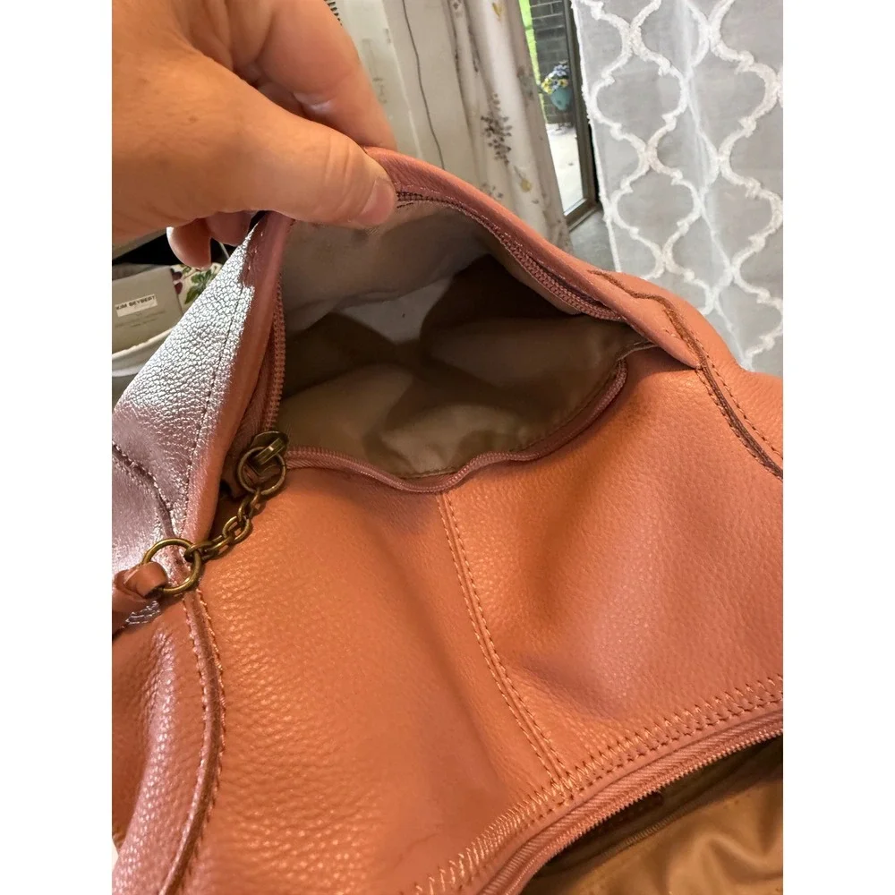 The Sak Sequoia Hobo Bag Dusty Rose Pink Pebbled Leather Shoulder Bag Purse